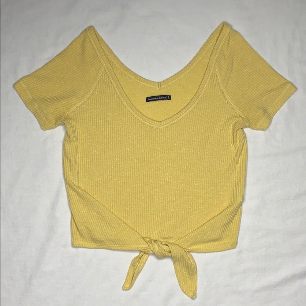 Abercrombie & Fitch Knot-Front Ribbed Tee